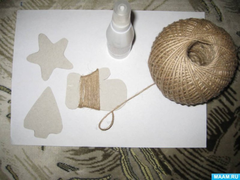 Елочные игрушки из шпагата