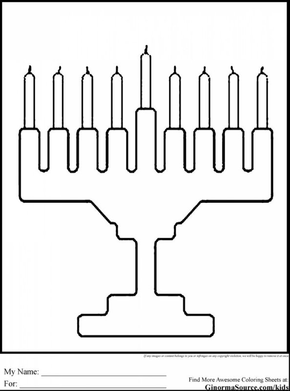 Семисвечник раскраска для детей