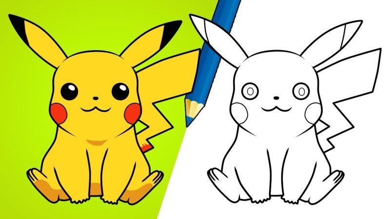 Пикачу картинки раскраски