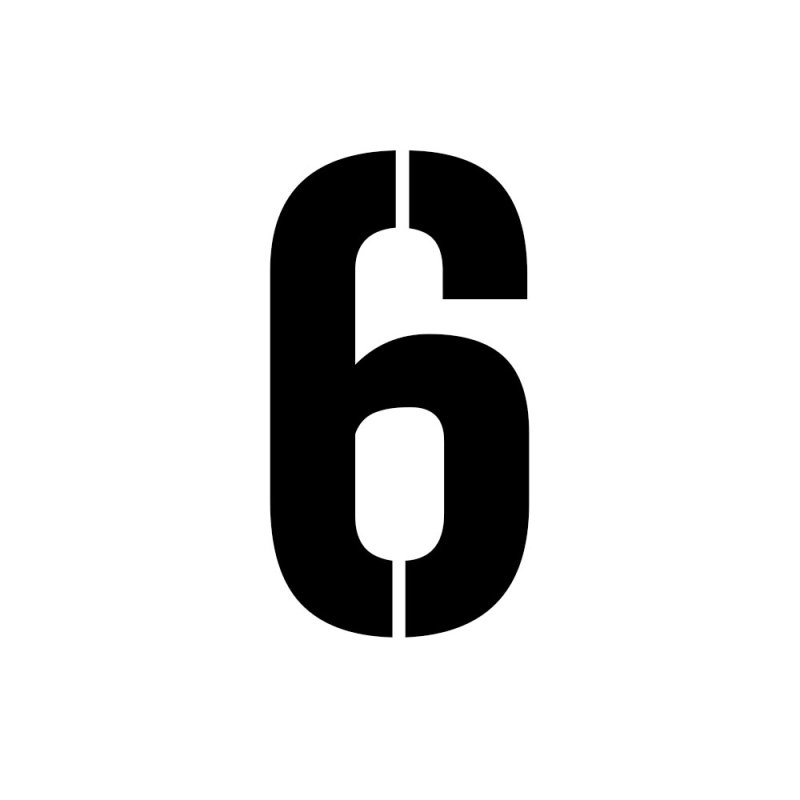 Цифра 6 трафарет