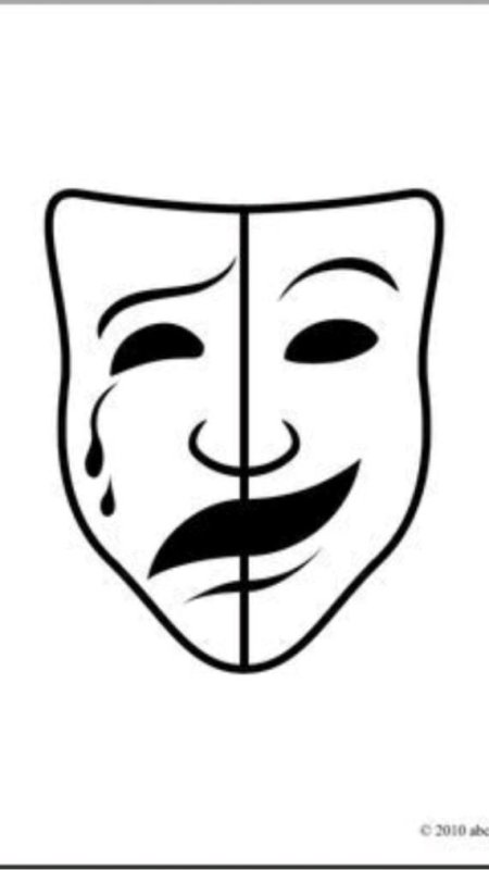 Театральные маски черно белые