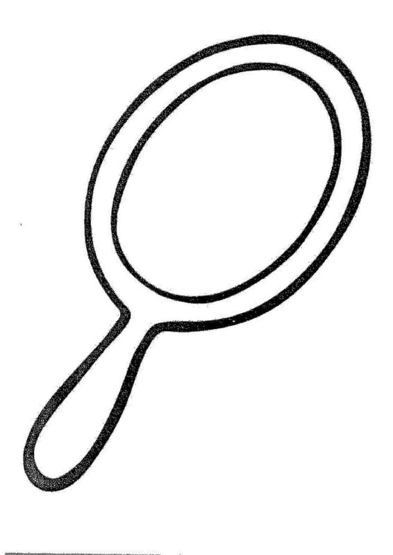 Раскраска зеркало с ручкой