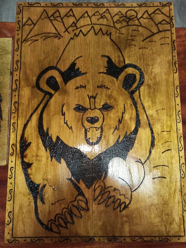 Голова медведя для выжигания по дереву