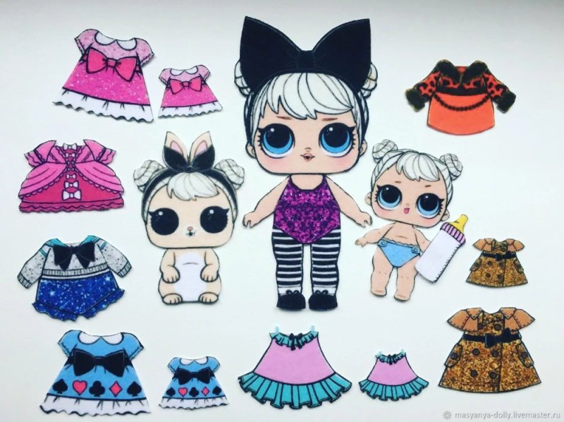 Бумажные куклы ЛОЛ Доллс