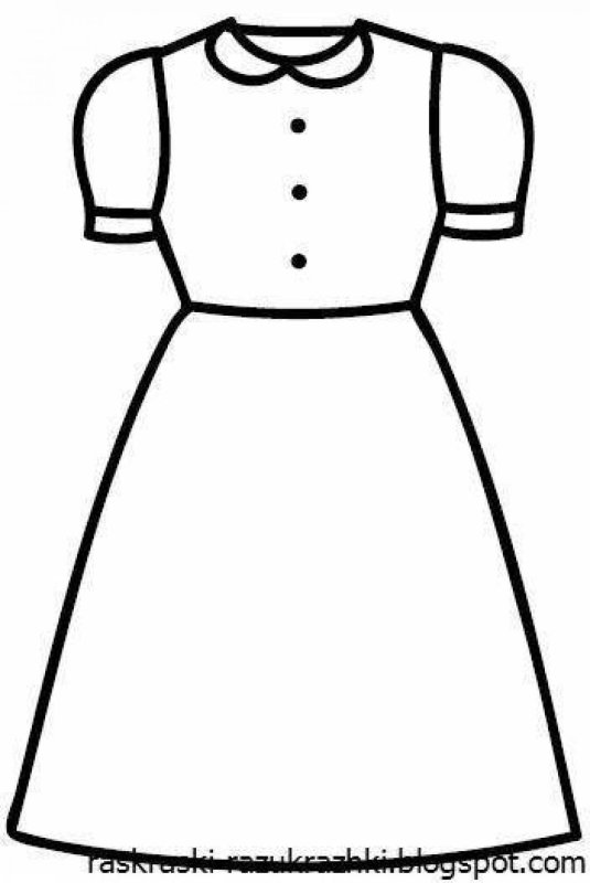 Платье для куклы раскраска для детей