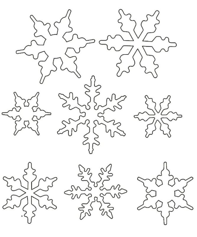Снежинка трафарет для вырезания