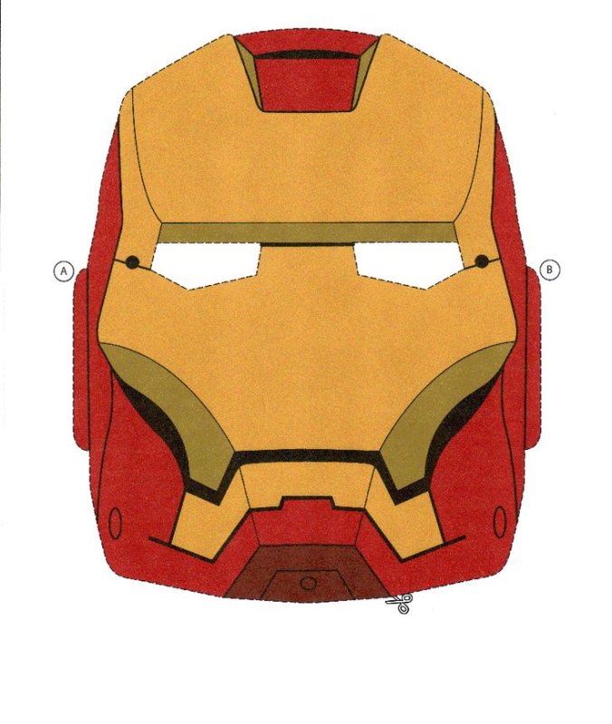 Маска жлезнва человека из бумаги