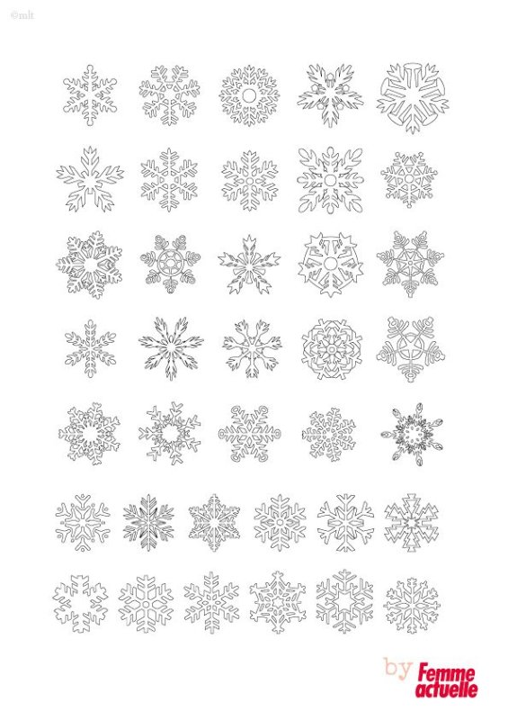 Мелкие снежинки для вырезания