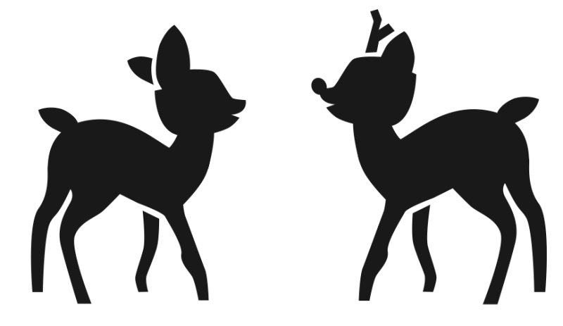 Олененок трафарет