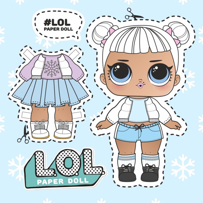 Одежда для кукол ЛОЛ бумажная кукла