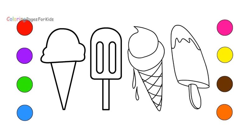 Эскимо раскраска для детей