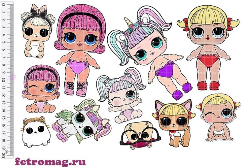 Маленькая бумажная кукла с одеждой ЛОЛ