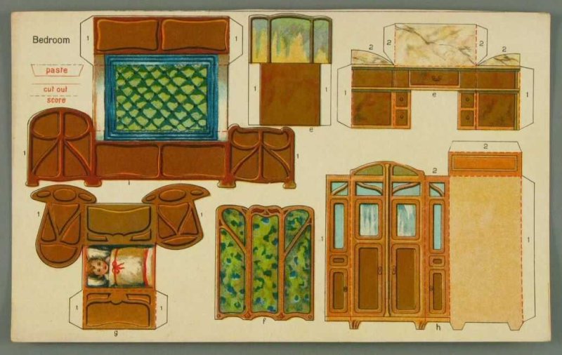 Вырезалки мебель для бумажных кукол