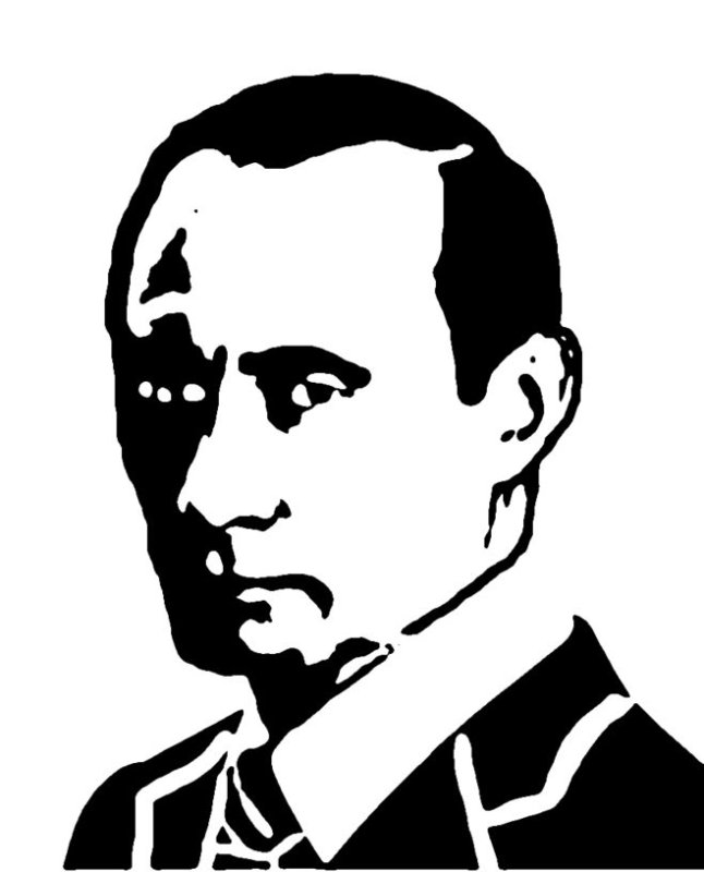 Адольф Гитлер портрет черно-белый