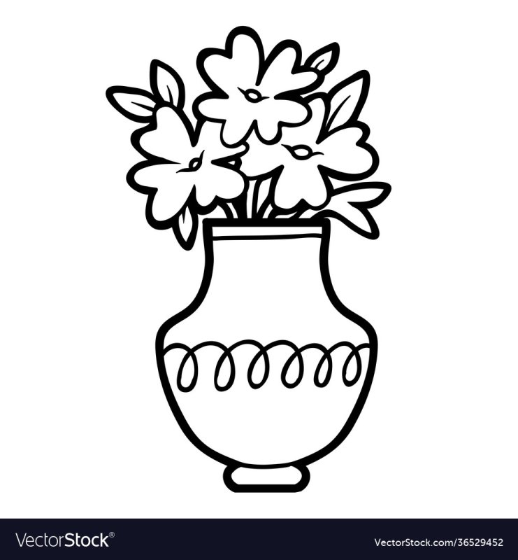Рисование ваза с цветами