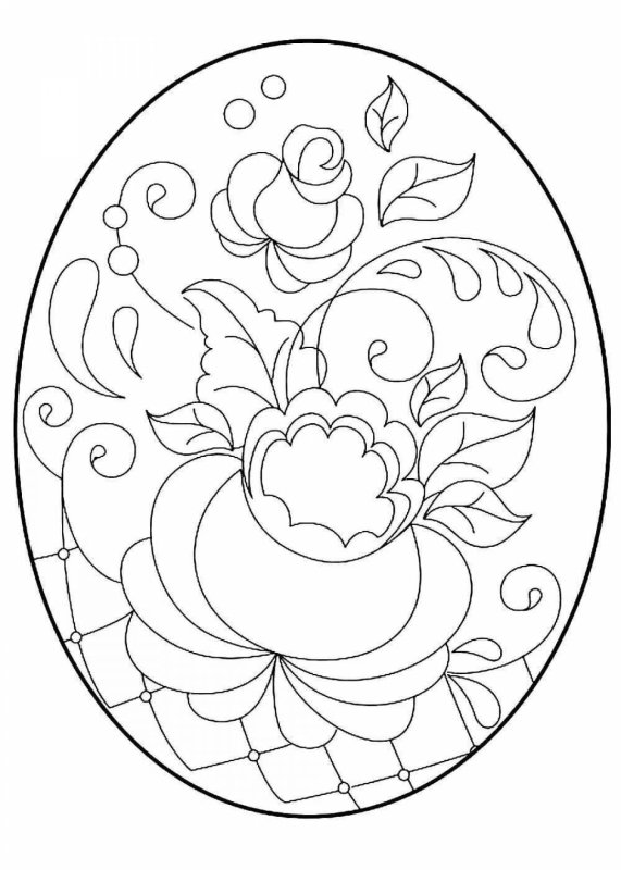 Роспись жостовского подноса раскраска для детей