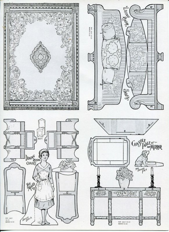 Бумажный домик для бумажных кукол