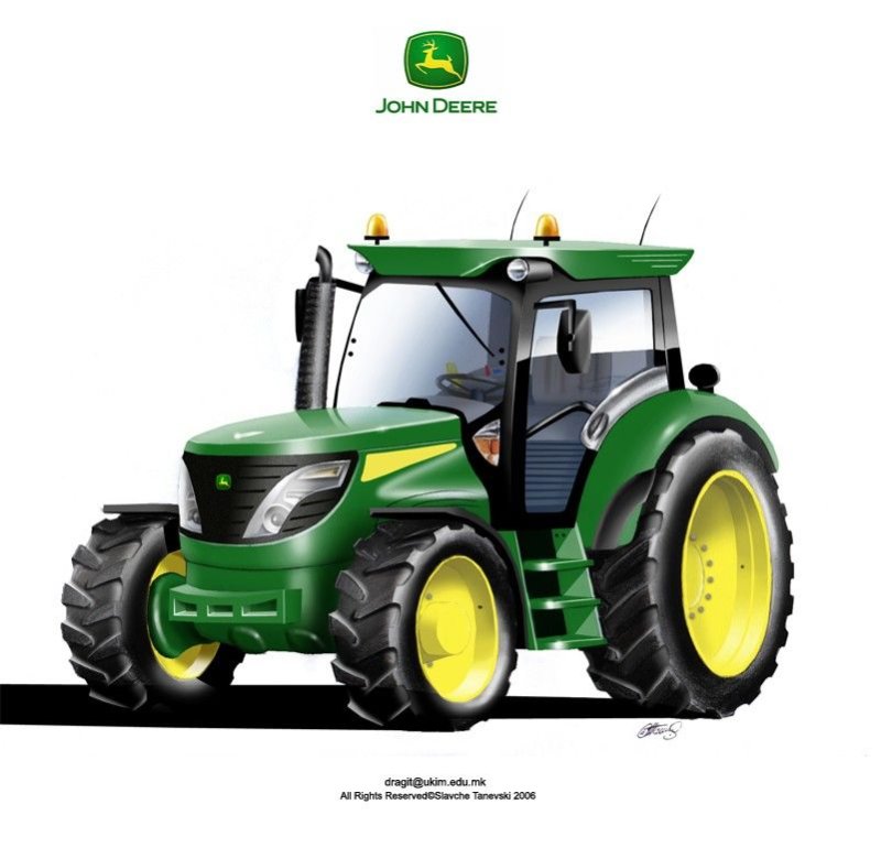 Трактор John Deere сбоку