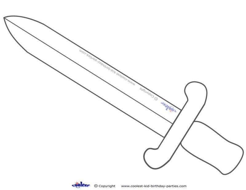 Меч раскраска