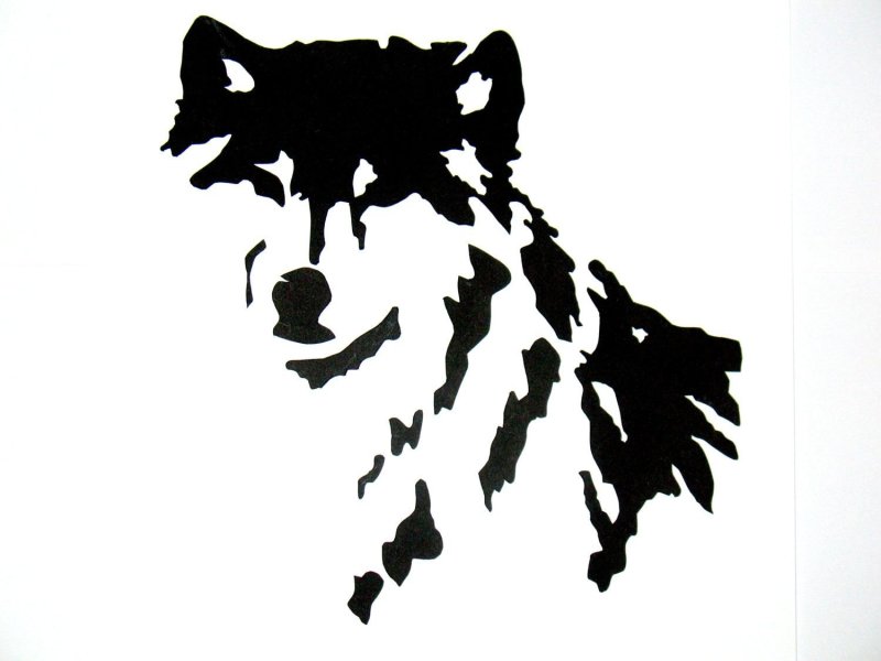 Трафарет волка на стену