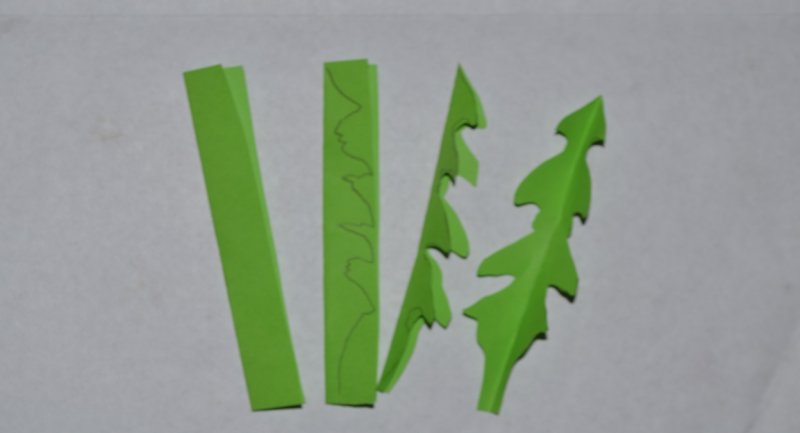 Лист одуванчика для аппликации