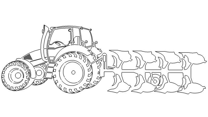 Трактор джандир раскраска