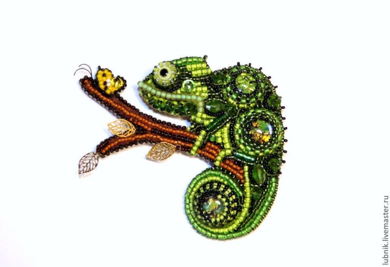 Брошь ЖЕМАРТ хамелеон