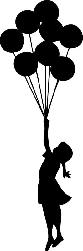 Силуэт девушки с шарами