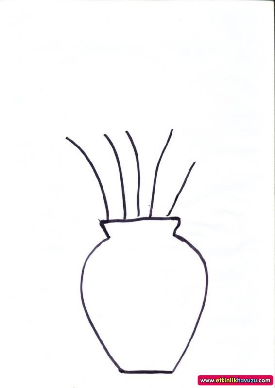 Трафарет ваза для цветов для рисования