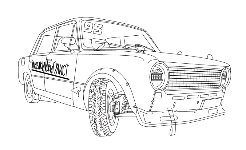 Раскраска семерка машина