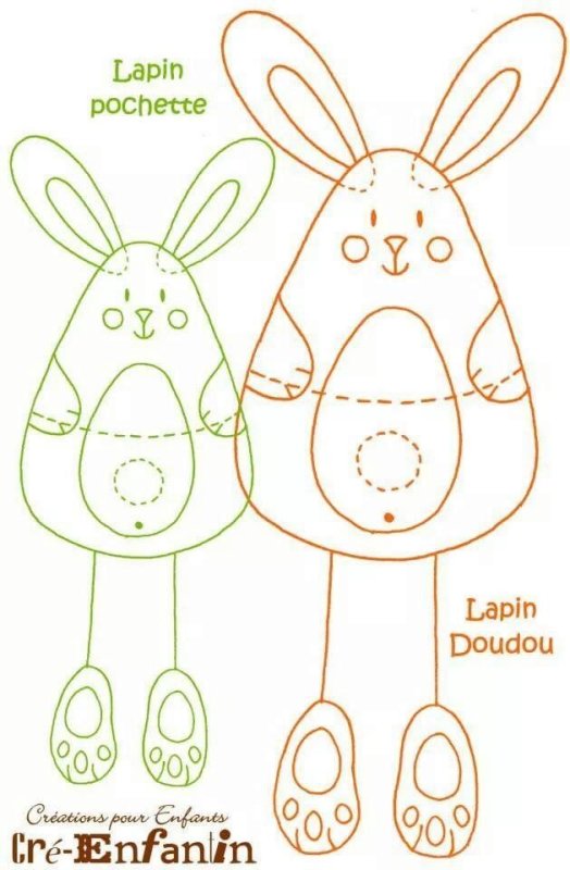 Выкройки пасхальных Зайцев
