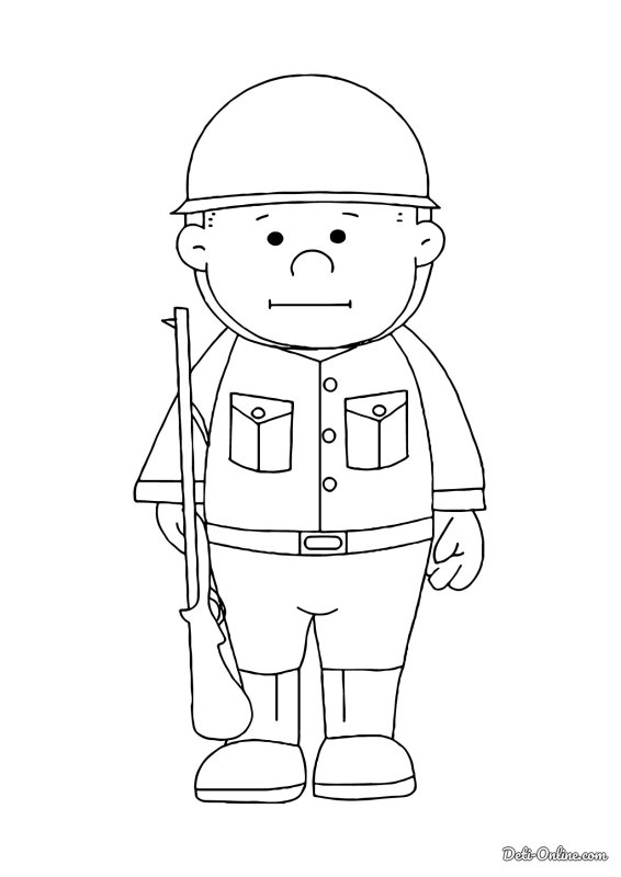 Солдатик раскраска для малышей