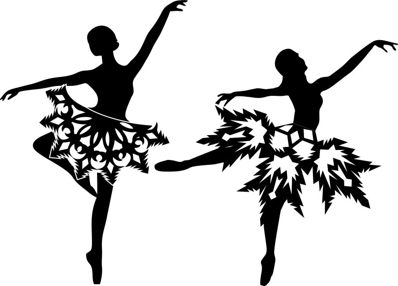 Снежинка балеринка трафарет