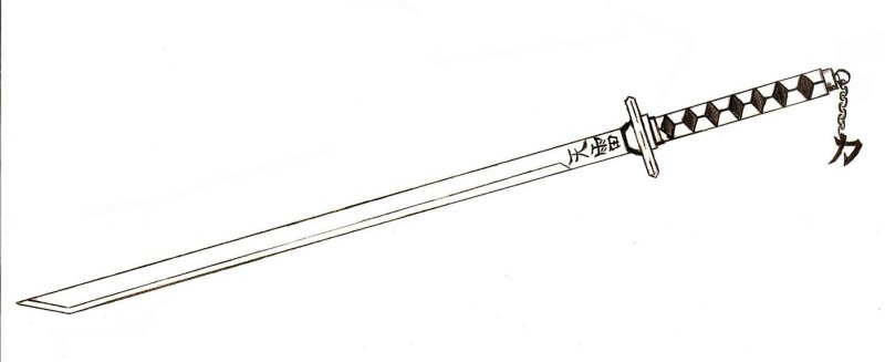 Чертеж катаны Танджиро