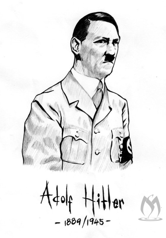 Адольф Гитлер нарисовать