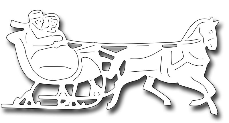 Новогодние вытынанки дед Мороз на санях