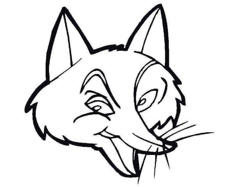 Голова лисы раскраска