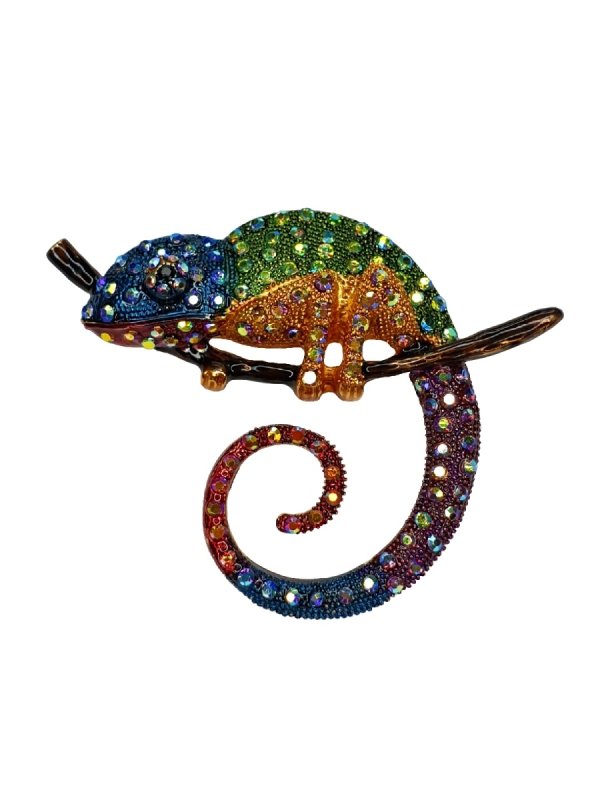 Брошь хамелеон из смолы