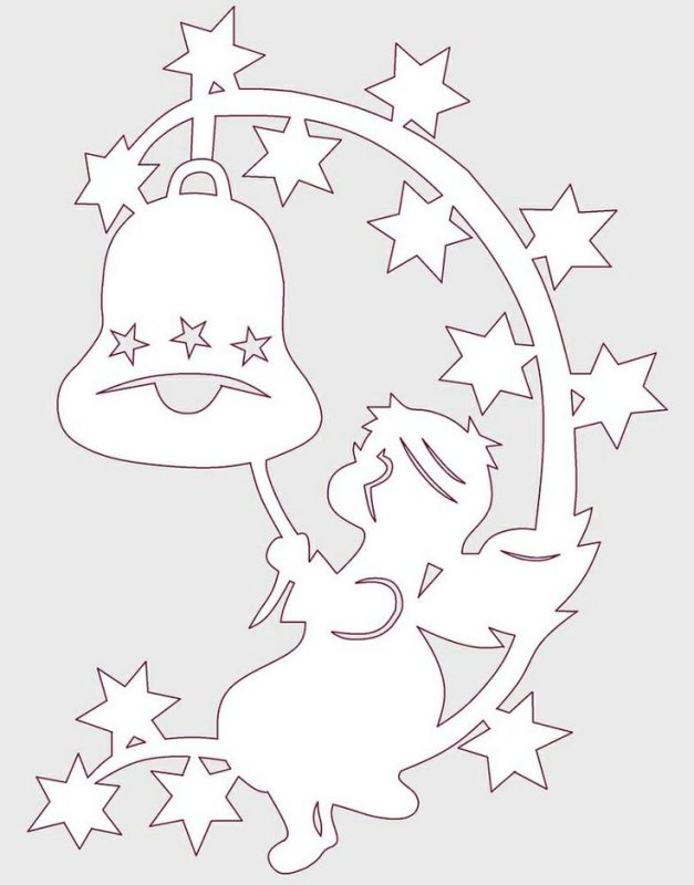 Новогодние вырезки на окна