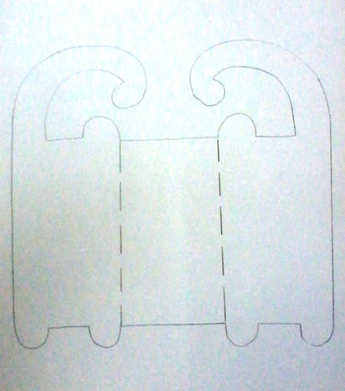 Шаблон саней из картона