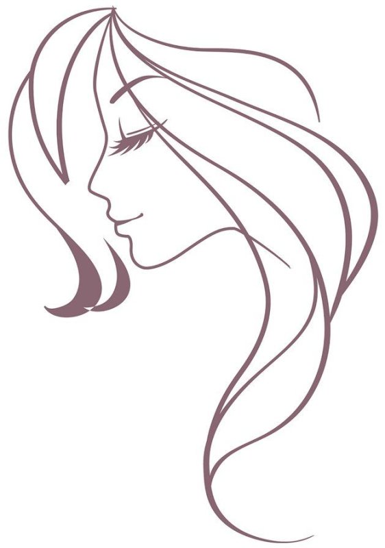 Контур женского лица