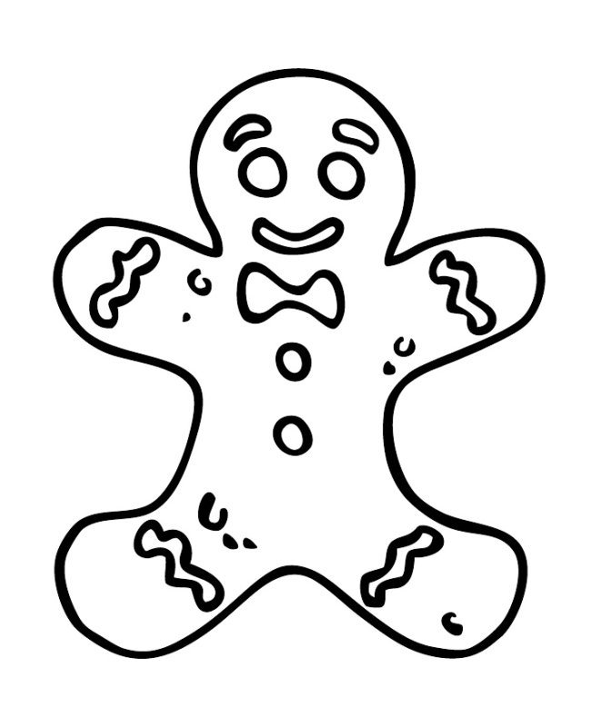 Пряничный человечек трафарет