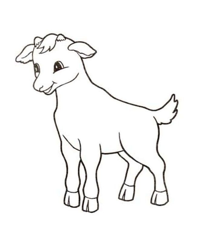 Коза раскраска для детей