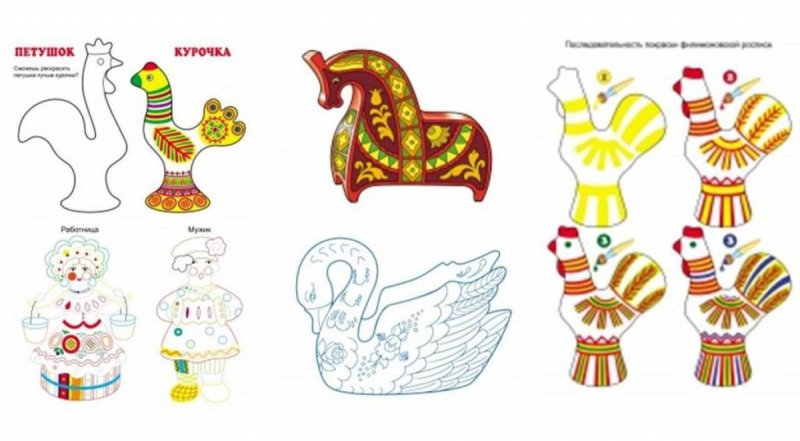 Филимоновская роспись для детей петушок