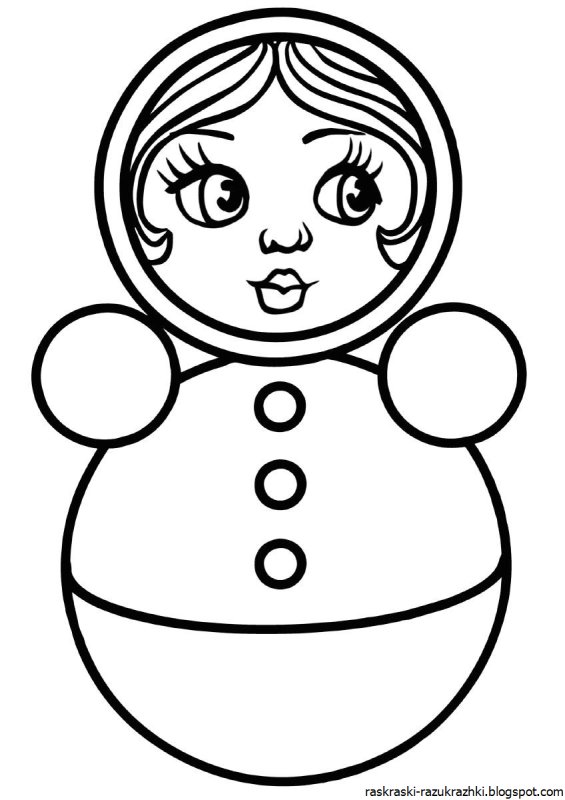 Неваляшка раскраска для детей