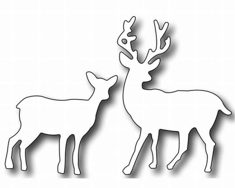 Трафарет оленя для вырезания
