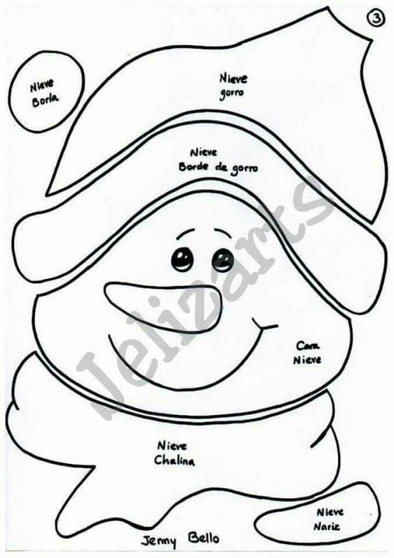 Снеговик фетр выкройка