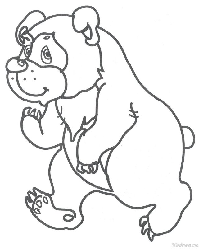 Медведь сказочный раскраска для детей