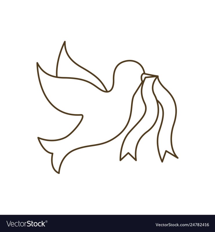 Голубь с георгиевской лентой