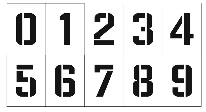 Квадратные цифры трафарет